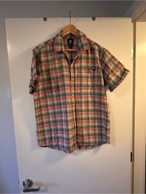 Mammut Short-Sleeve Plaid Button-Down Shirt - Green & Red